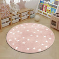 Tapete Infantil Redondo Estrela Rosa Lenogue